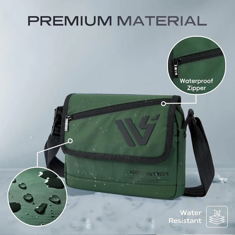 Unisex Water-Resistant Crossbody Bag Minimalist Shoulder Bag with Pockets
